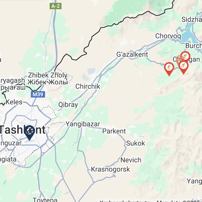 Map Ski Resorts Uzbekistan