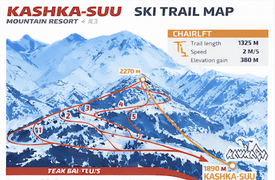 Kashka-Suu Ski Map