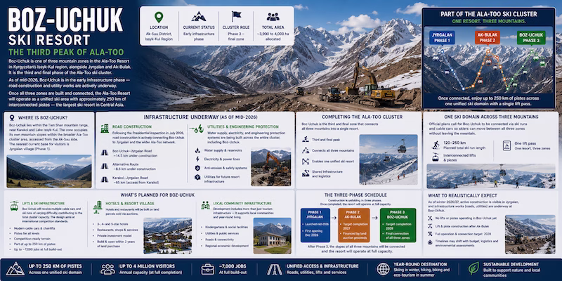 Boz-Uchuk as the 3rd phase of Ala-Too ski resort Kyrgyzstan