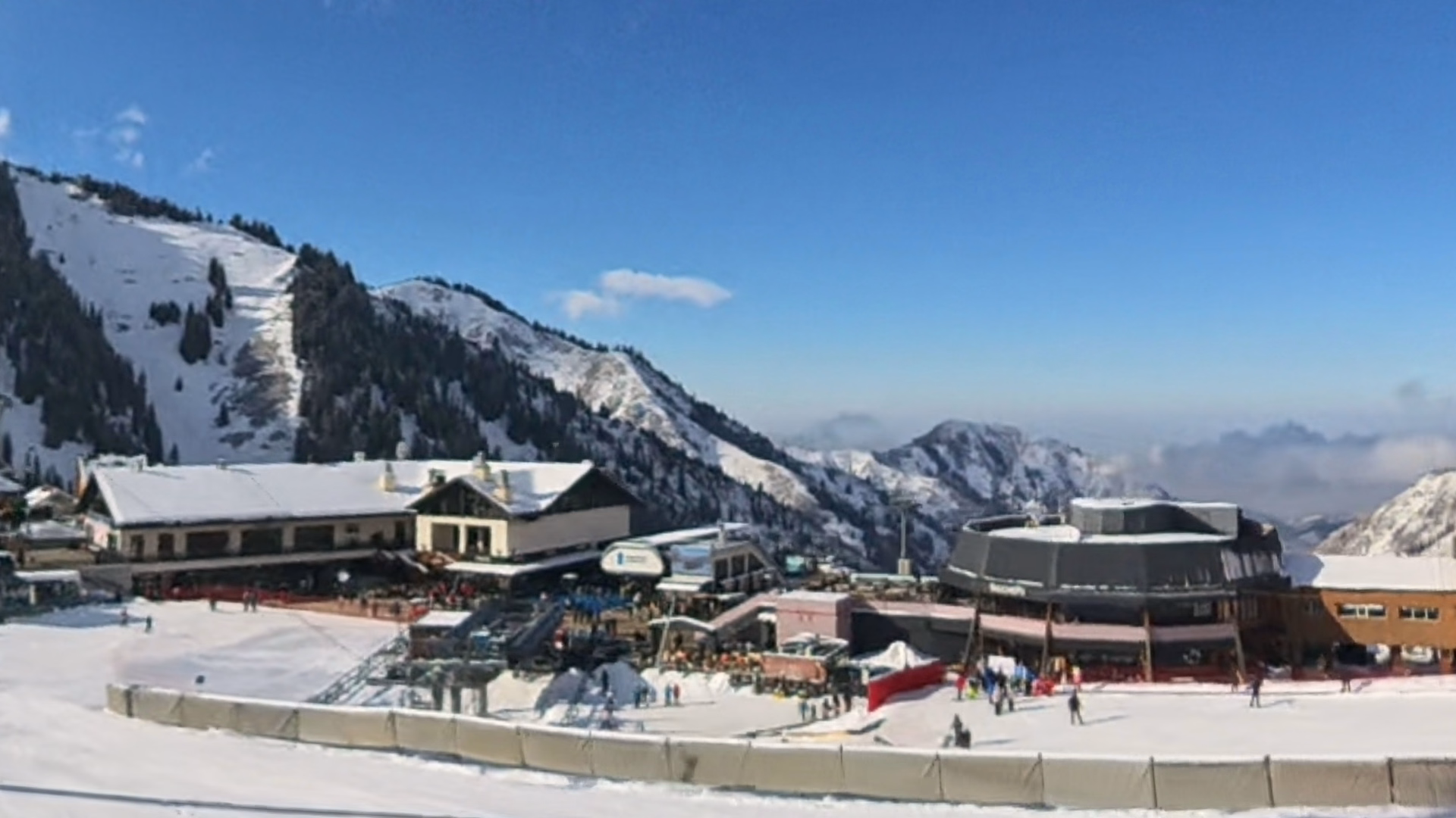 Modern Doppelmayr chairlift at Shymbulak ski resort
