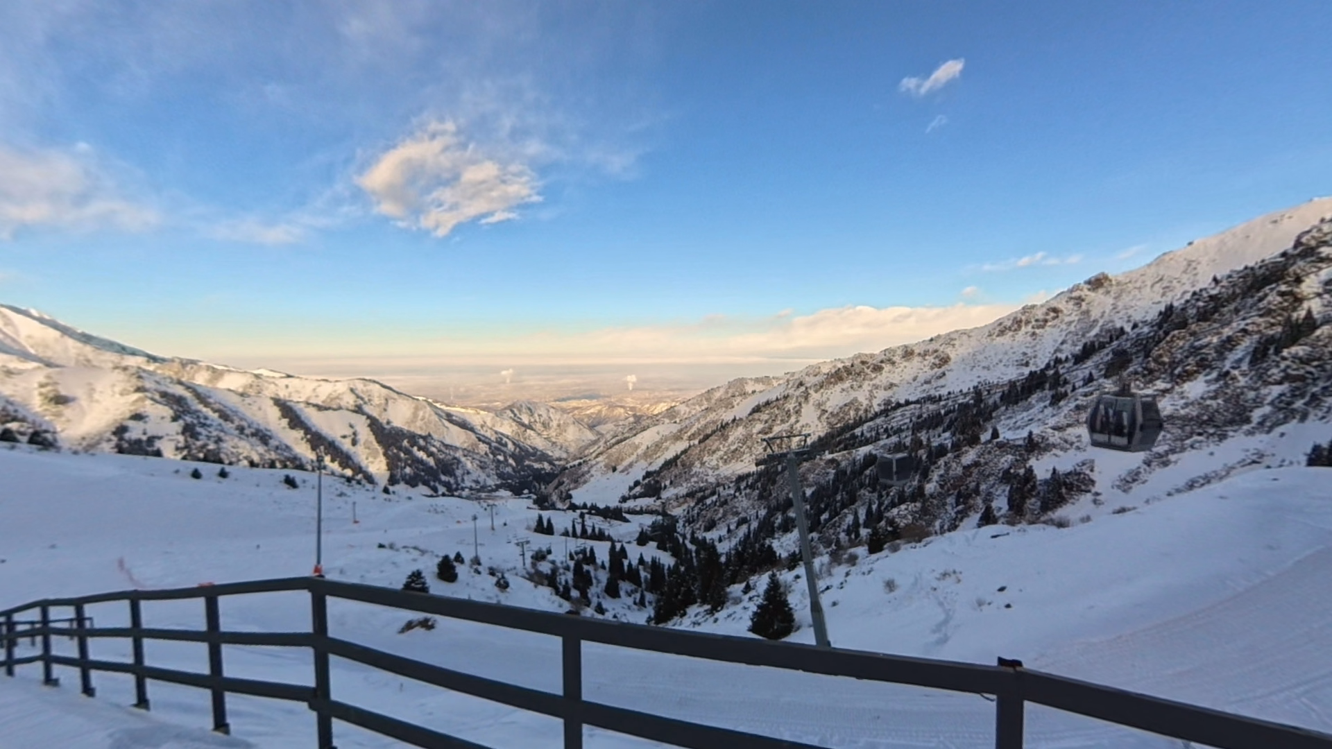 Panoramic view of Shymbulak from 3,200 m summit